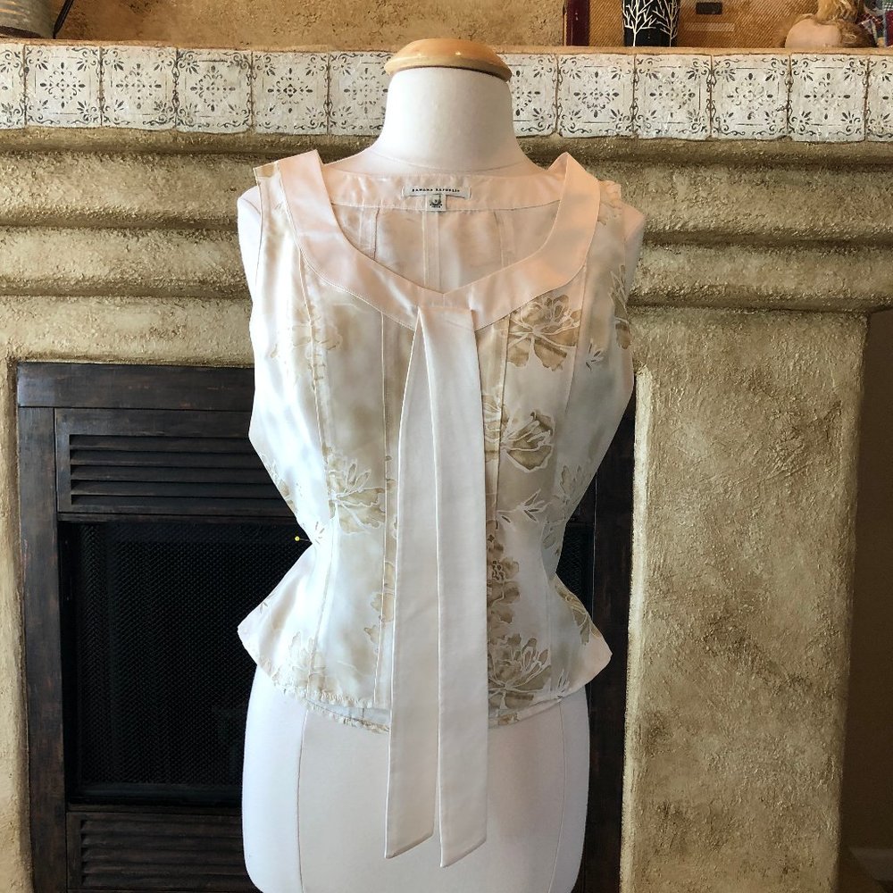 Off-White print dressy Silk top Banana Repub